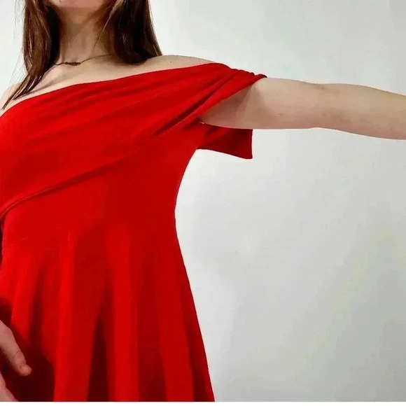 Lpa Revolve Cayenne Red Cold Shoulder Dress - S - Picture 4 of 8